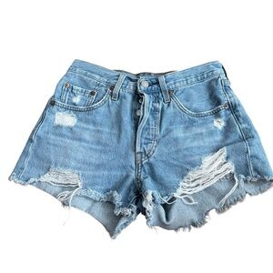 Levi's 501 distressed denim shorts